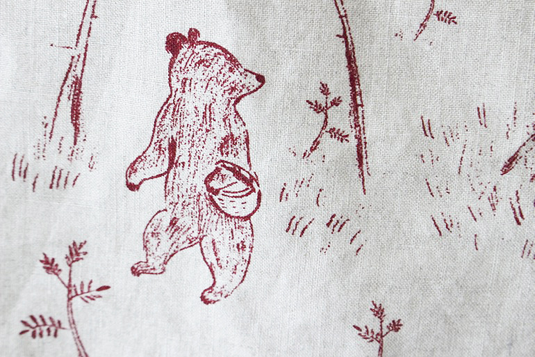 リネンプリント カムチャツカの森 Flax×ルージュ・サン